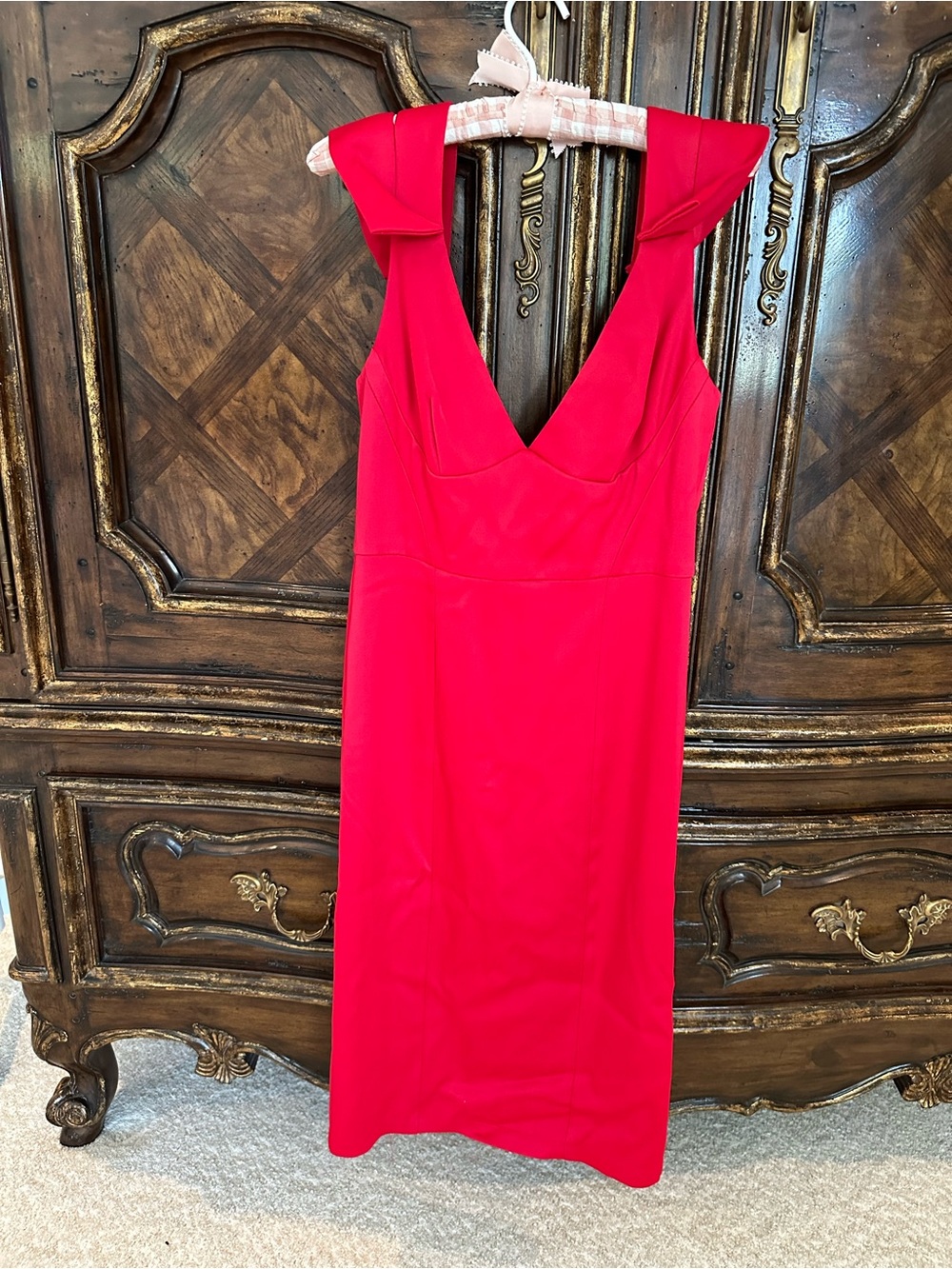 ABS Allan Schwartz red cocktail dress